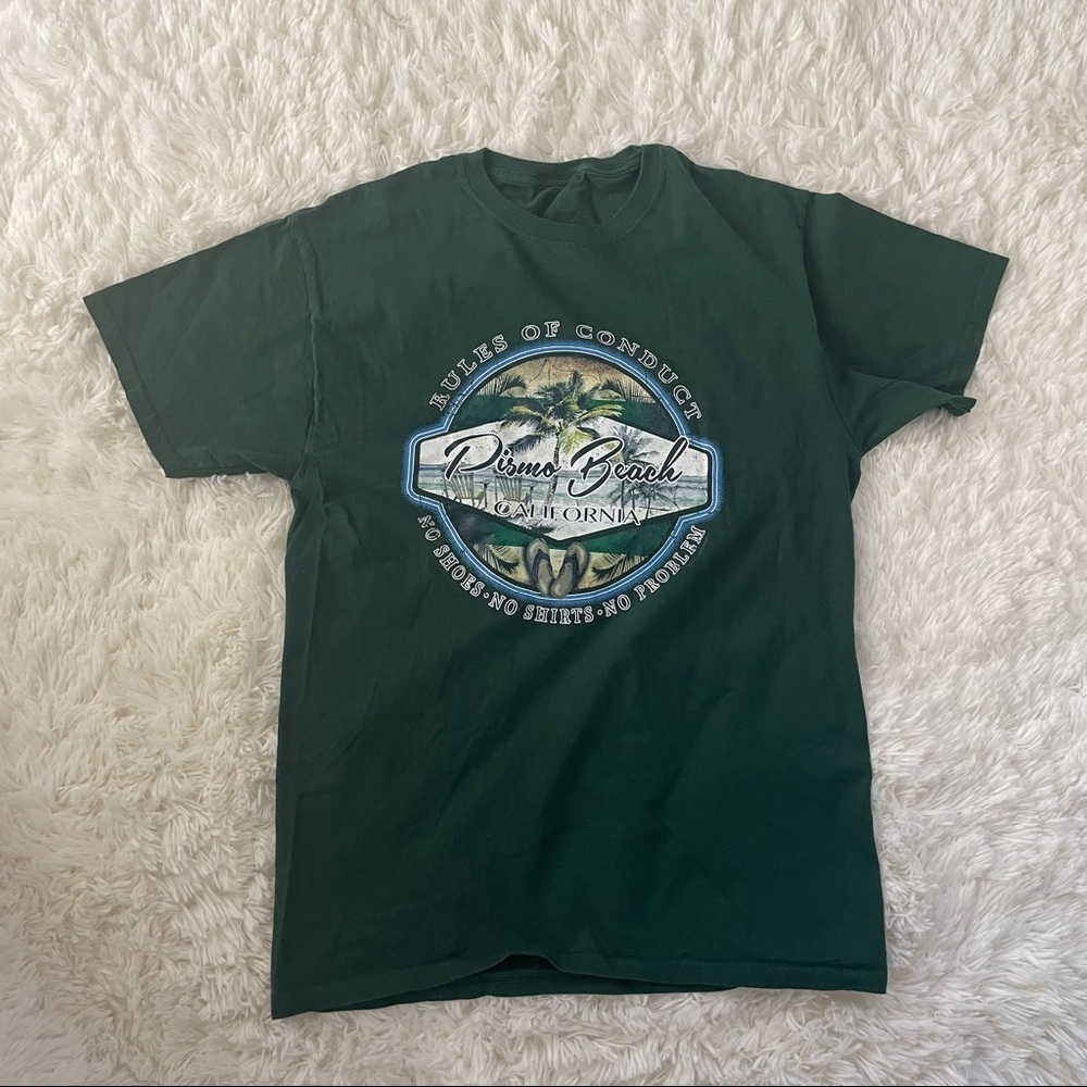 Green Pismo beach decal size small mens t-shirt